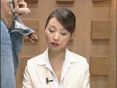 Oriental newsreader bukkake 1